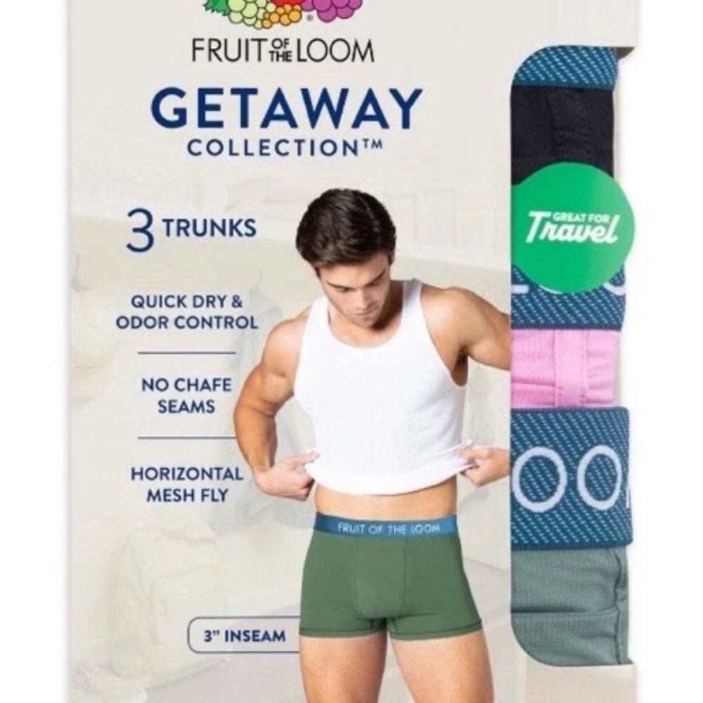 Fruit of the Loom Men's Getaway Collection Boxer Briefs 3Pc Multi Size XL NWT